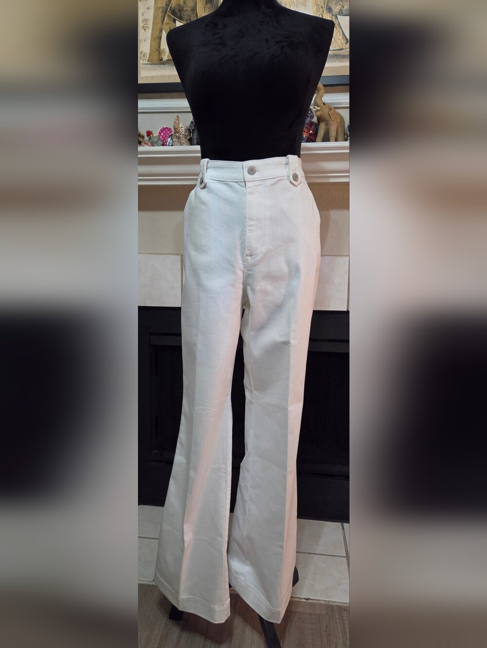 NWT Talbots High Waist Flare Jeans - White - Size 10